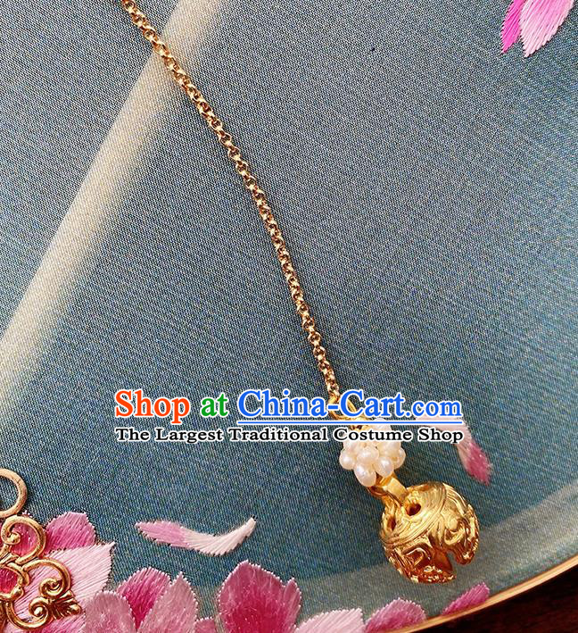 China Traditional Cheongsam Golden Gourd Brooch Classical Pendant Accessories