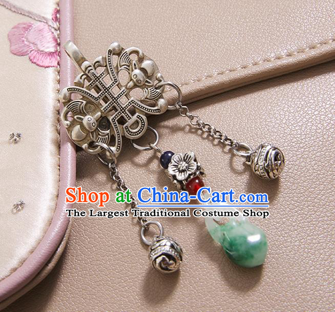 China Jade Vase Collar Button Traditional Cheongsam Accessories Classical Cupronickel Brooch