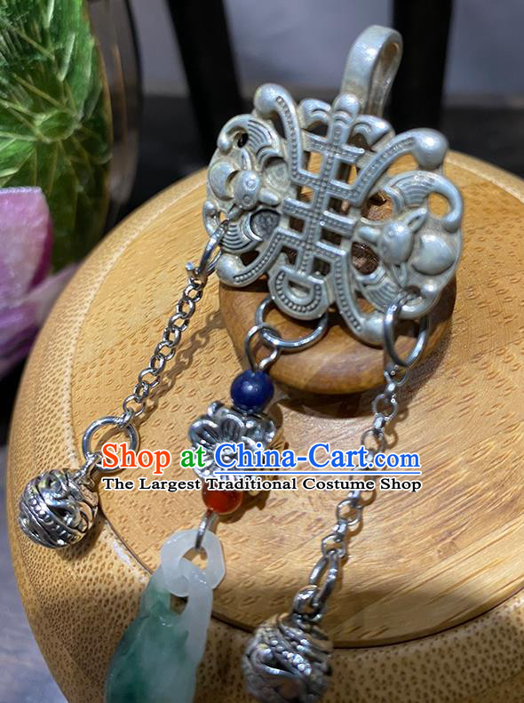 China Jade Vase Collar Button Traditional Cheongsam Accessories Classical Cupronickel Brooch