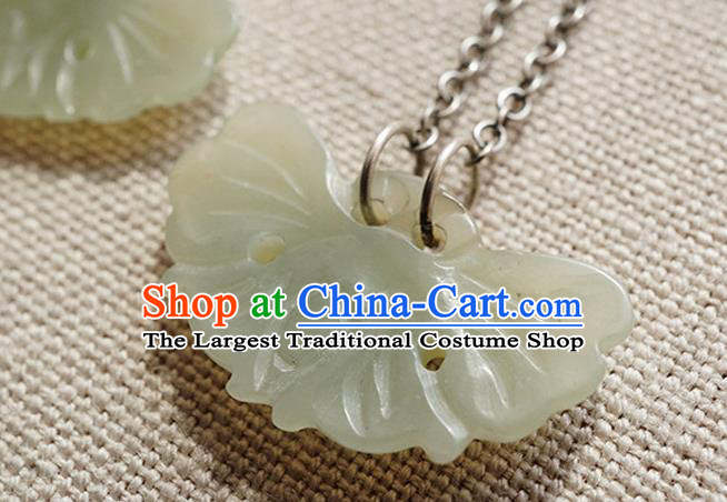 Top Grade Chinese Classical Jade Butterfly Earrings Traditional Handmade Ear Jewelry Cheongsam Silver Accessories