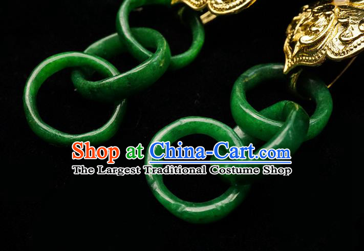 Top Grade Chinese Classical Pearl Earrings Traditional Cheongsam Accessories Handmade Jade Ear Jewelry