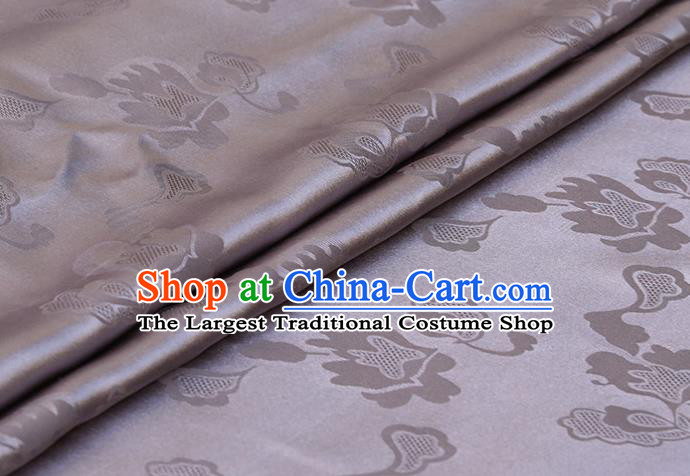 Deep Grey Mulberry Silk Fabric Asian Chinese Silk Drapery Traditional Pattern Design Hanfu Satin Cloth