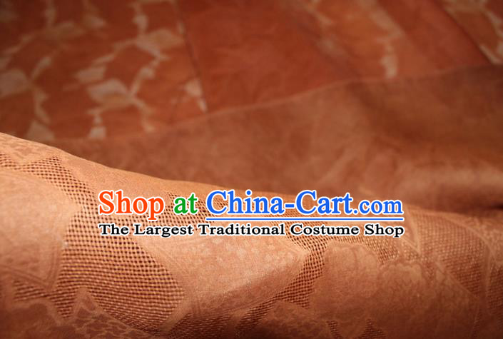 Chinese Classical Pattern Silk Drapery Traditional Gambiered Guangdong Gauze Cheongsam Rust Red Fabric