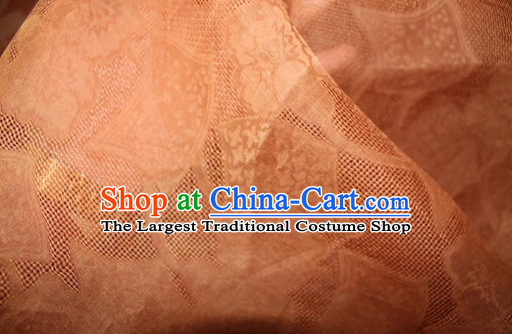 Chinese Classical Pattern Silk Drapery Traditional Gambiered Guangdong Gauze Cheongsam Rust Red Fabric
