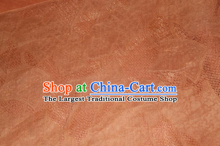 Chinese Classical Pattern Silk Drapery Traditional Gambiered Guangdong Gauze Cheongsam Rust Red Fabric