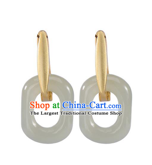 Handmade Chinese Traditional Jade Ear Accessories Classical Cheongsam Earrings Jewelry