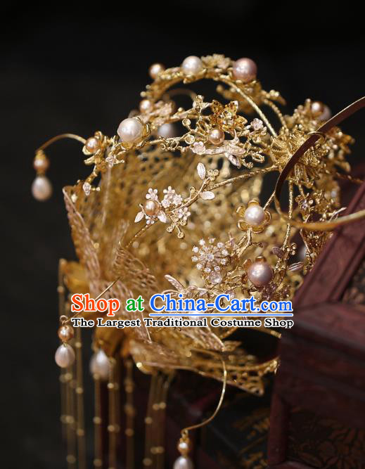 China Bride Accessories Golden Tassel Portable Lantern Traditional Wedding Prop