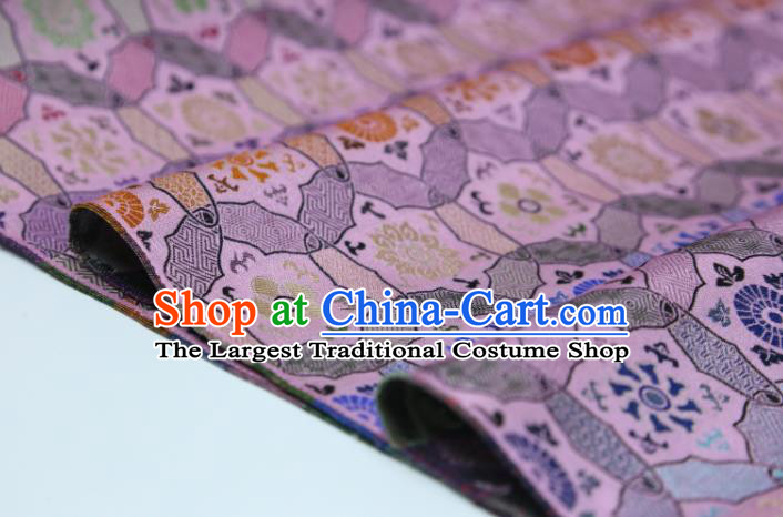 Chinese Classical Lotus Butterfly Pattern Design Pink Song Brocade Fabric Asian Traditional Silk Material