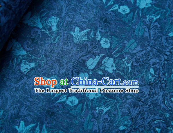 Chinese Classical Grass Pattern Design Peacock Green Su Brocade Fabric Asian Traditional Silk Material