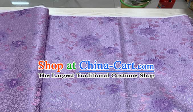 Chinese Classical Fireworks Pattern Design Light Purple Brocade Fabric Asian Traditional Satin Tang Suit Silk Material