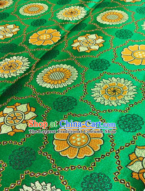 Chinese Classical Pattern Design Green Brocade Fabric Asian Traditional Satin Tang Suit Silk Material