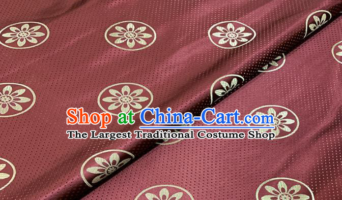 Chinese Classical Windmill Pattern Design Rust Red Brocade Fabric Asian Traditional Satin Tang Suit Silk Material