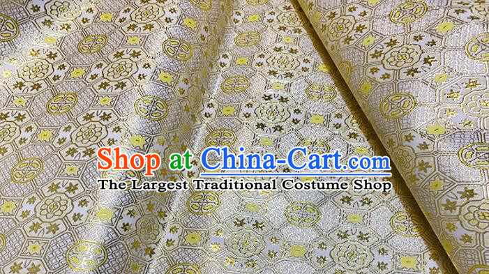 Chinese Classical Royal Pattern Design Light Golden Brocade Fabric Asian Traditional Satin Tang Suit Silk Material