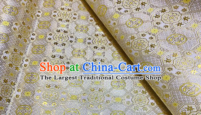 Chinese Classical Royal Pattern Design Light Golden Brocade Fabric Asian Traditional Satin Tang Suit Silk Material