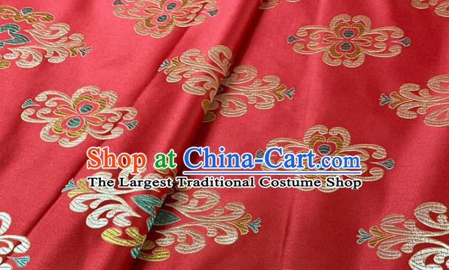 Chinese Classical Royal Pattern Design Red Brocade Fabric Asian Traditional Satin Tang Suit Silk Material