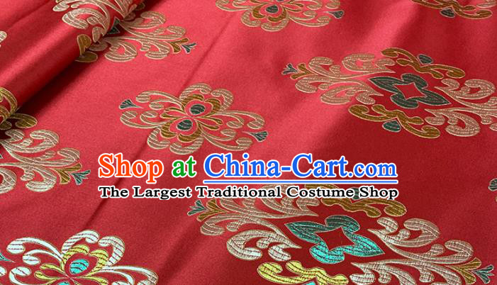 Chinese Classical Royal Pattern Design Red Brocade Fabric Asian Traditional Satin Tang Suit Silk Material