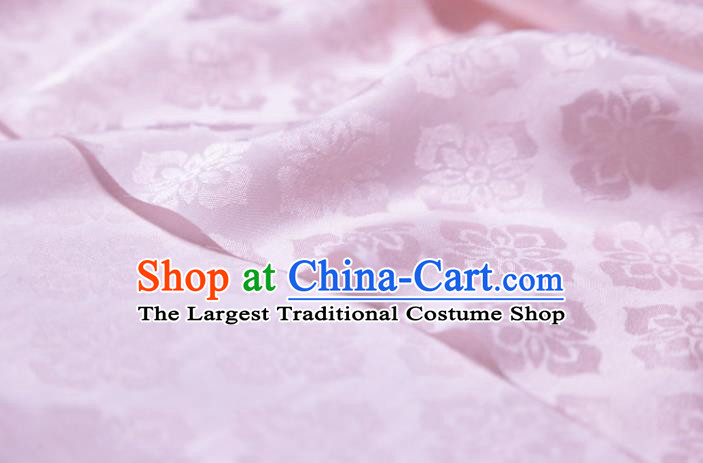 Chinese Classical Flowers Pattern Design Pink Silk Fabric Asian Traditional Cheongsam Brocade Material