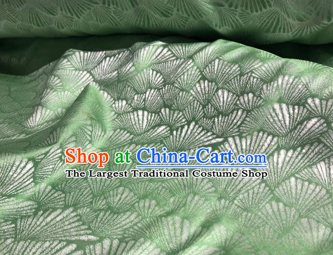 Chinese Classical Pine Pattern Design Green Silk Fabric Asian Traditional Cheongsam Brocade Material