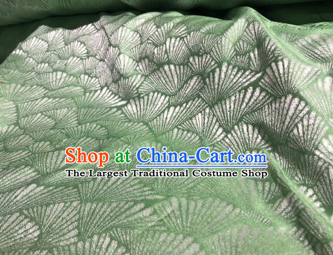 Chinese Classical Pine Pattern Design Green Silk Fabric Asian Traditional Cheongsam Brocade Material