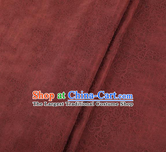 Chinese Classical Pattern Design Rust Red Gambiered Guangdong Gauze Fabric Asian Traditional Cheongsam Silk Material