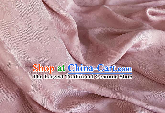 Asian Chinese Classical Flowers Pattern Design Pink Brocade Jacquard Fabric Traditional Cheongsam Silk Material