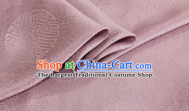 Asian Chinese Classical Longevity Pattern Design Deep Pink Brocade Jacquard Fabric Traditional Cheongsam Silk Material