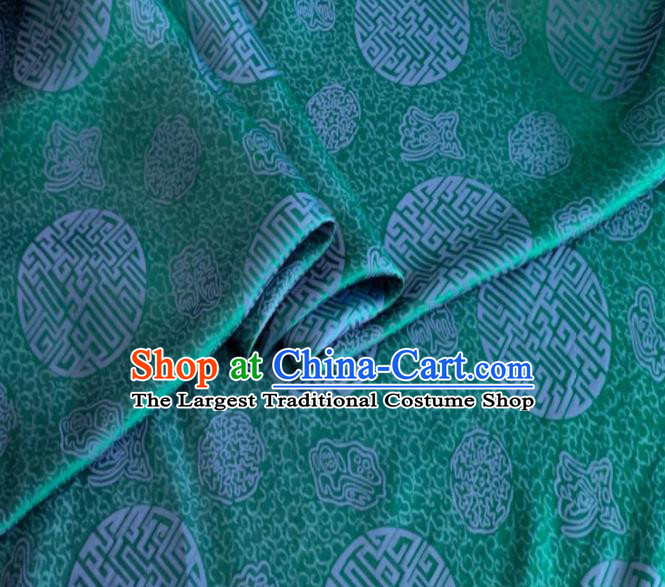 Asian Chinese Classical Longevity Pattern Design Atrovirens Brocade Jacquard Fabric Traditional Cheongsam Silk Material