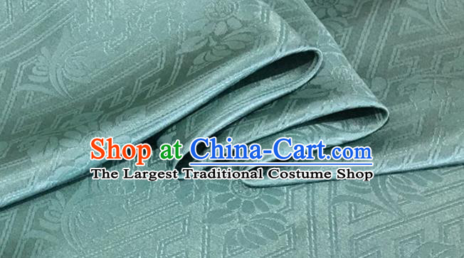 Asian Chinese Classical Daisy Pattern Design Light Green Brocade Jacquard Fabric Traditional Cheongsam Silk Material