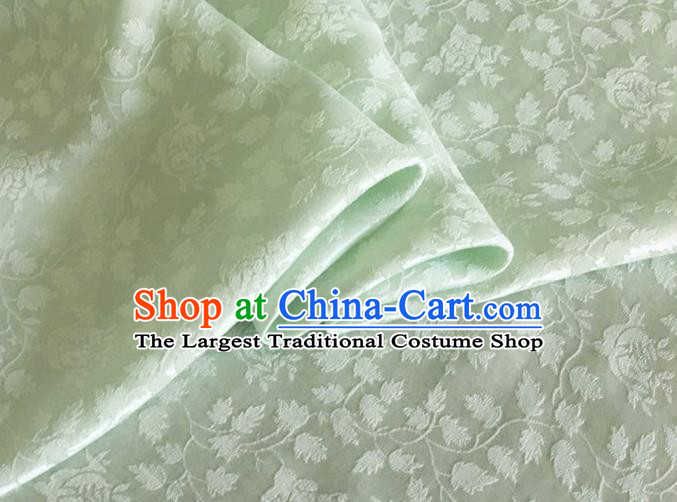 Asian Chinese Classical Jacquard Pattern Design Light Green Brocade Fabric Traditional Cheongsam Silk Material