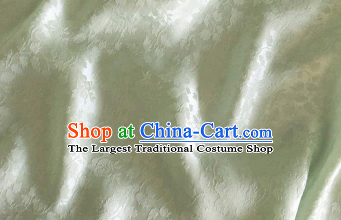 Asian Chinese Classical Jacquard Pattern Design Light Green Brocade Fabric Traditional Cheongsam Silk Material