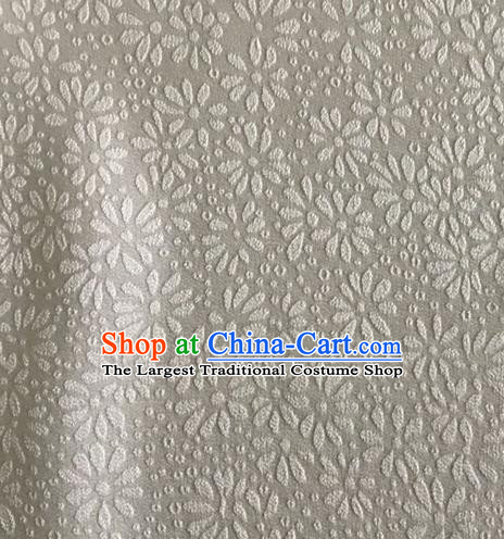 Asian Chinese Classical Jacquard Pattern Design White Brocade Fabric Traditional Cheongsam Silk Material