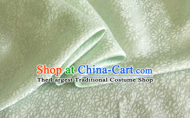 Asian Chinese Classical Jacquard Pattern Design Light Green Brocade Fabric Traditional Cheongsam Silk Material