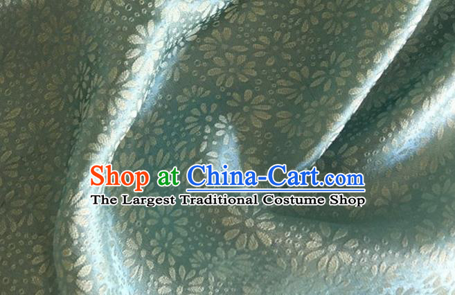 Asian Chinese Classical Jacquard Pattern Design Green Brocade Fabric Traditional Cheongsam Silk Material