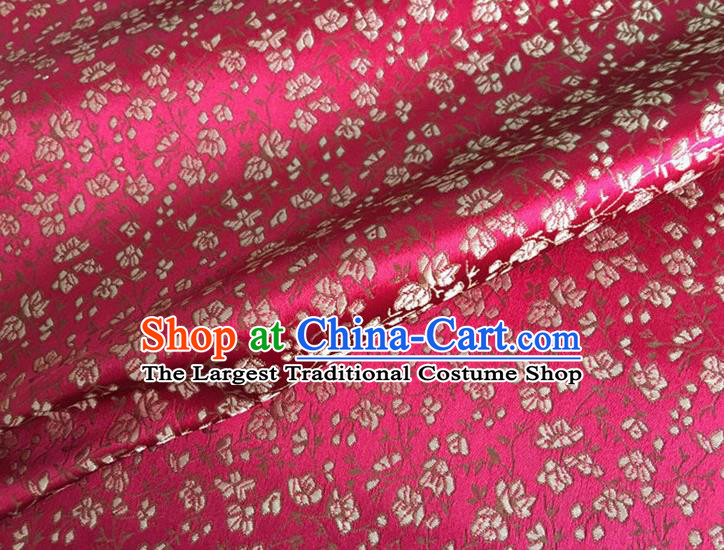 Asian Chinese Classical Pepper Flowers Pattern Design Rosy Brocade Fabric Traditional Cheongsam Silk Material
