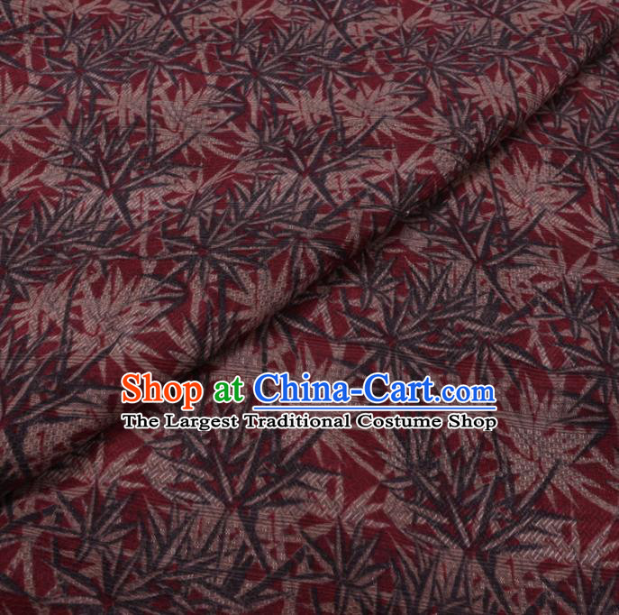 Chinese Cheongsam Classical Pattern Design Wine Red Watered Gauze Fabric Asian Traditional Silk Material
