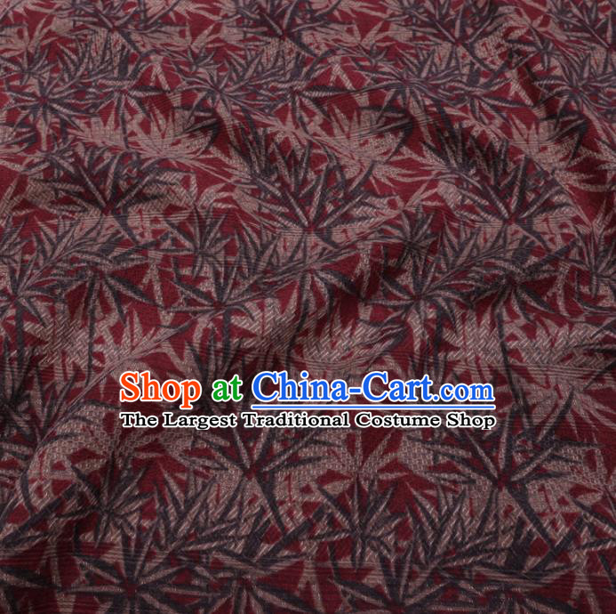 Chinese Cheongsam Classical Pattern Design Wine Red Watered Gauze Fabric Asian Traditional Silk Material