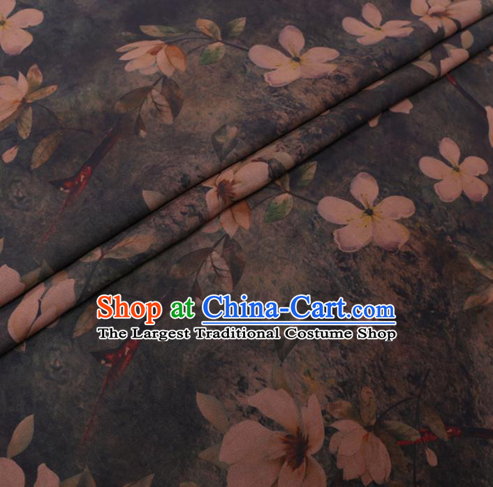 Chinese Cheongsam Classical Pattern Design Atrovirens Watered Gauze Fabric Asian Traditional Silk Material