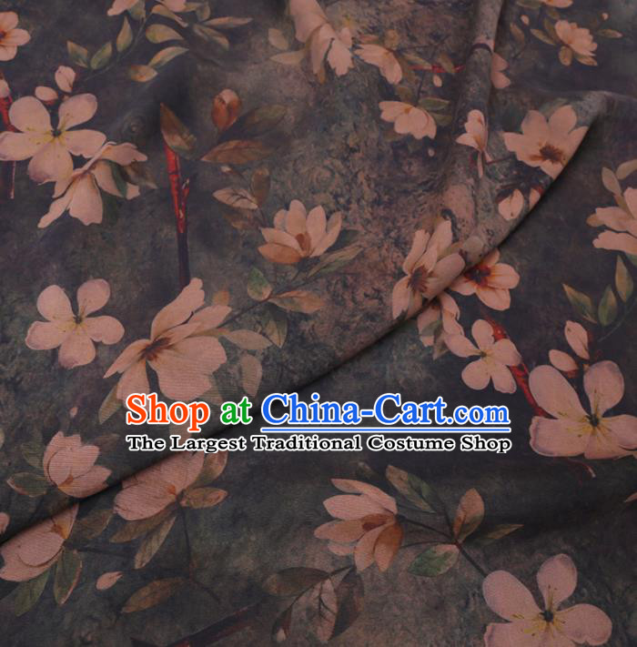 Chinese Cheongsam Classical Pattern Design Atrovirens Watered Gauze Fabric Asian Traditional Silk Material