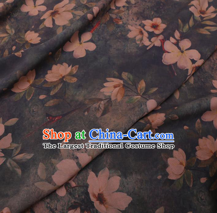 Chinese Cheongsam Classical Pattern Design Atrovirens Watered Gauze Fabric Asian Traditional Silk Material