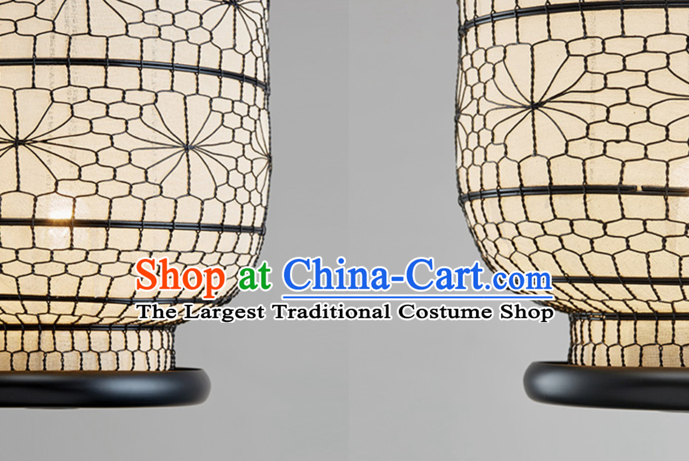 Lucky Red Chinese Classical Handmade Iron Mesh Lantern