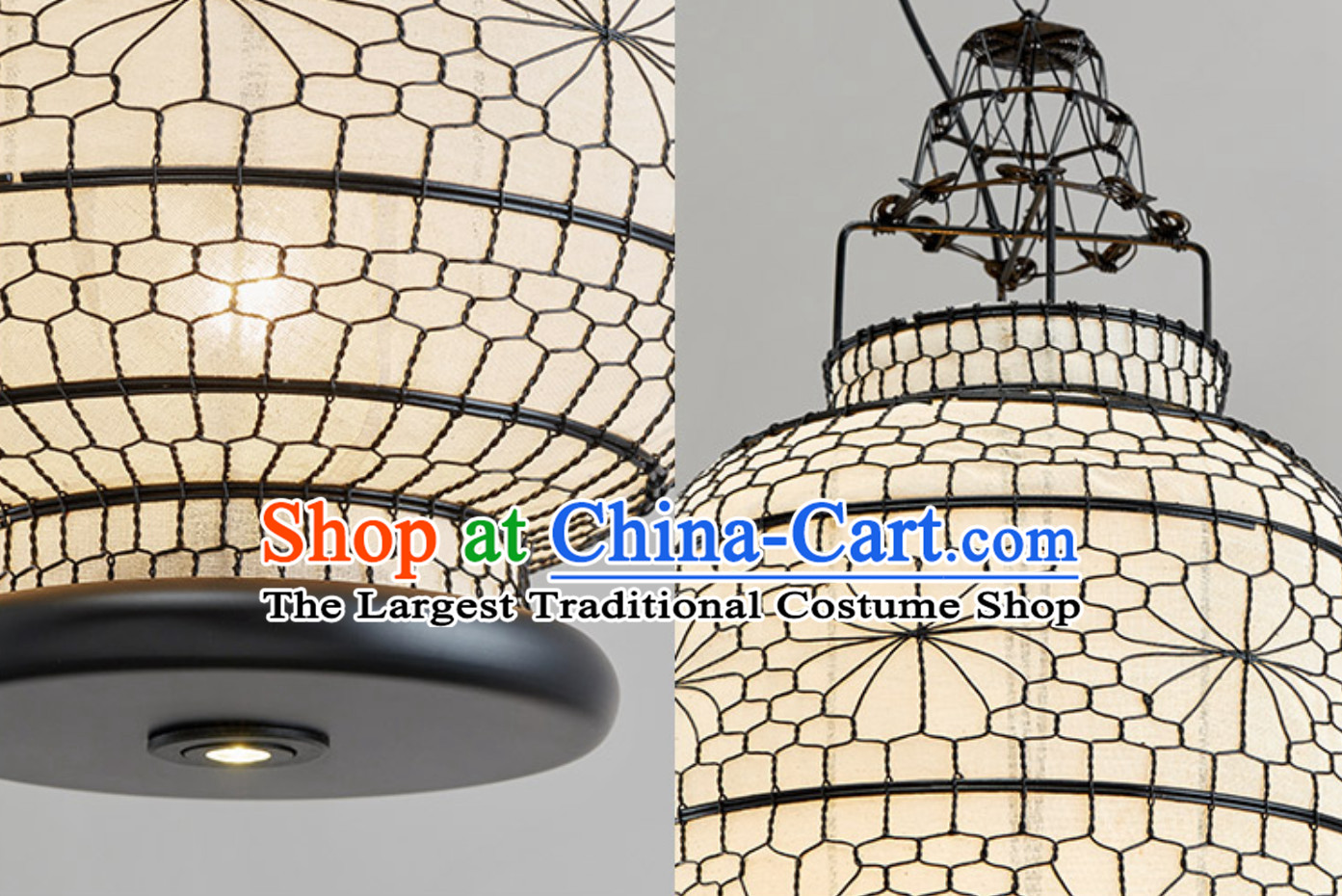 Lucky Red Chinese Classical Handmade Iron Mesh Lantern
