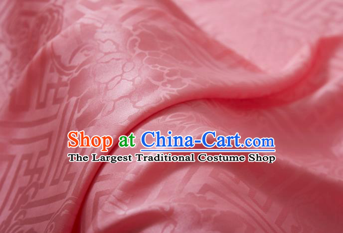 Chinese Classical Chrysanthemum Peony Pattern Design Pink Mulberry Silk Fabric Asian Traditional Cheongsam Silk Material