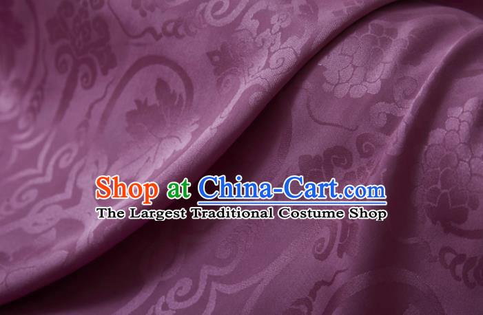 Chinese Classical Grape Pattern Design Purple Mulberry Silk Fabric Asian Traditional Cheongsam Silk Material