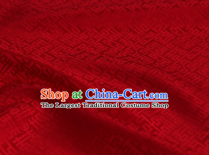 Chinese Classical Happiness Character Pattern Design Red Mulberry Silk Fabric Asian Traditional Cheongsam Silk Material