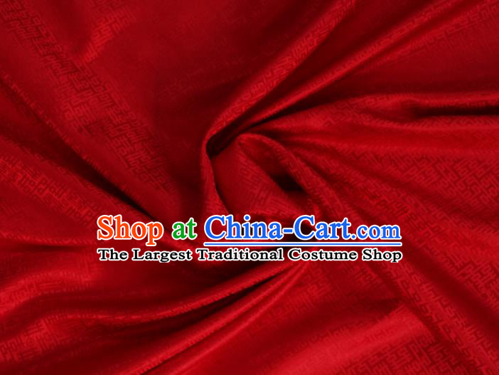 Chinese Classical Happiness Character Pattern Design Red Mulberry Silk Fabric Asian Traditional Cheongsam Silk Material