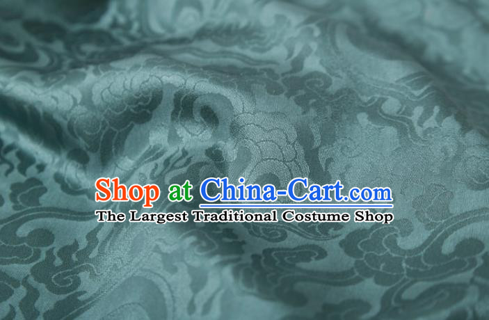 Chinese Classical Clouds Pattern Design Blue Mulberry Silk Fabric Asian Traditional Cheongsam Silk Material