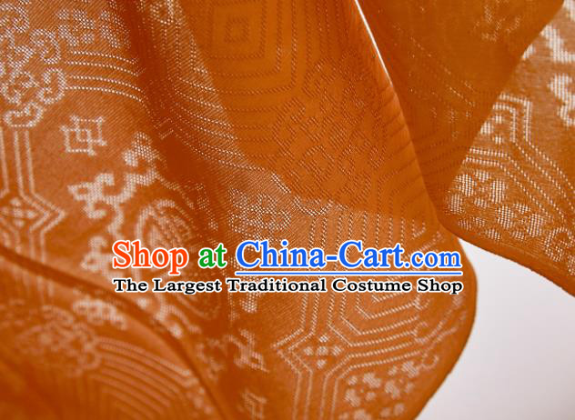 Chinese Classical Pattern Design Orange Mulberry Silk Fabric Asian Traditional Cheongsam Silk Material
