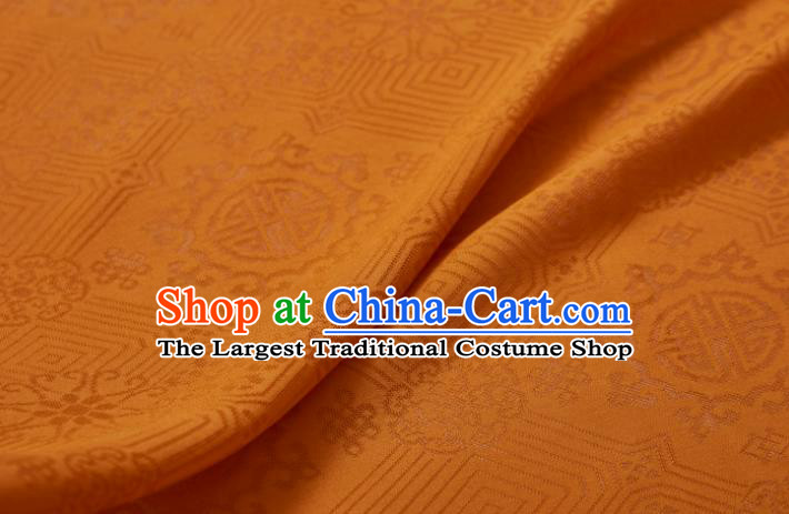 Chinese Classical Pattern Design Orange Mulberry Silk Fabric Asian Traditional Cheongsam Silk Material
