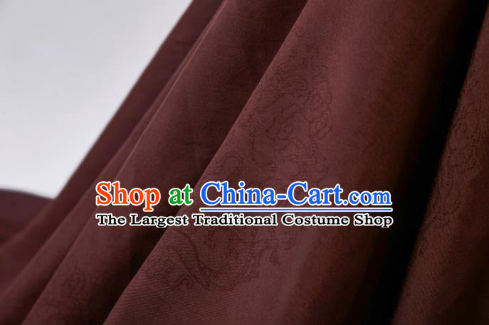 Chinese Classical Dragon Pattern Design Purplish Red Mulberry Silk Fabric Asian Traditional Cheongsam Silk Material