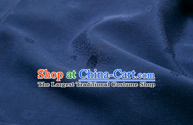 Chinese Classical Daisy Pattern Design Navy Mulberry Silk Fabric Asian Traditional Cheongsam Silk Material